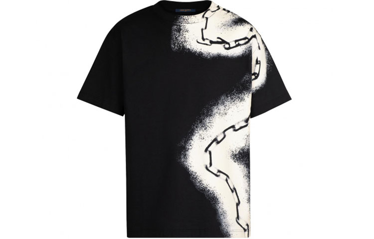 Louis Vuitton Spray Chain Print Short Sleeve T-Shirt Black 1A5VS 圖 2