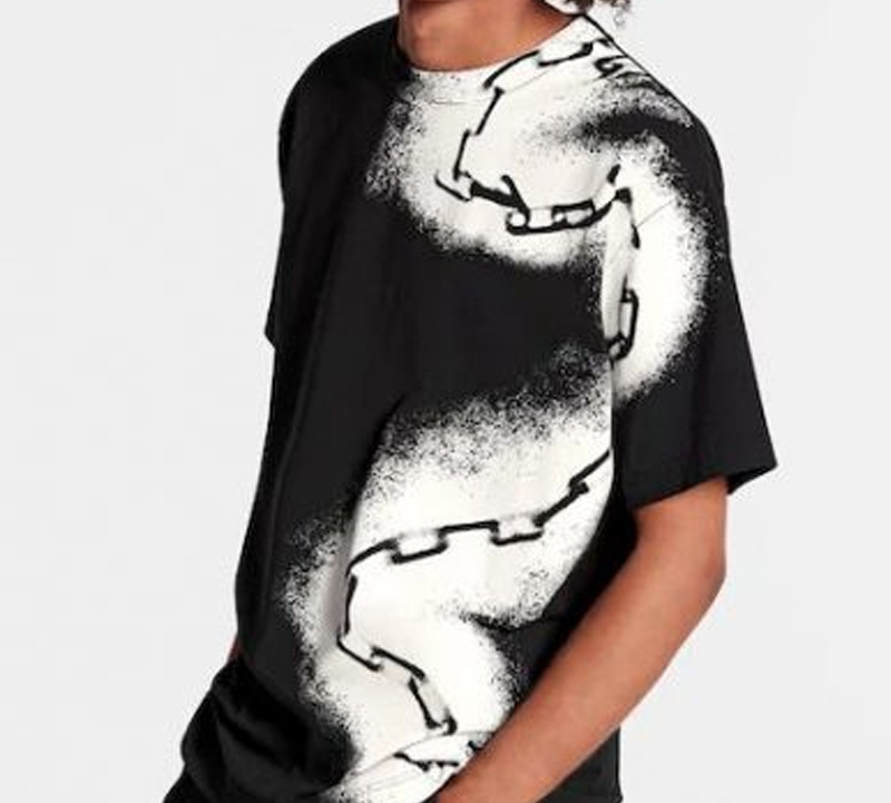 Louis Vuitton Spray Chain Print Short Sleeve T-Shirt Black 1A5VS 圖 3