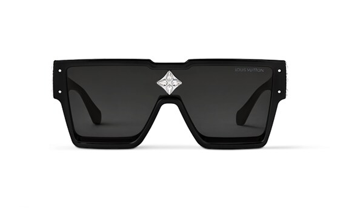 LOUIS VUITTON Spring 24 Black Irregular Metal Sunglasses Unisex Couple Style. Z2433E