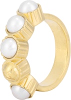 Louis Vuitton Spring 24 Gold Engraved Brass Glass Ring Unisex Couple's Jewelry M1498M Louis Vuitton Spring 24 Gold Engraved Brass Glass Ring Unisex Couple's Jewelry M1498M