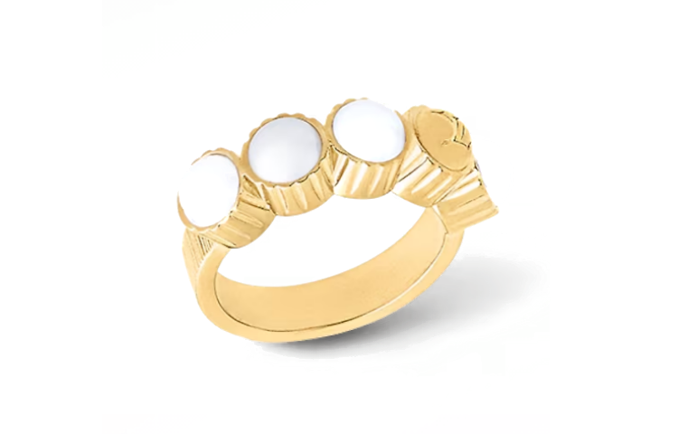 Lookbook Louis Vuitton Cincin Kaca Kuningan Emas Ukir Unisex Perhiasan Pasangan. M1498M