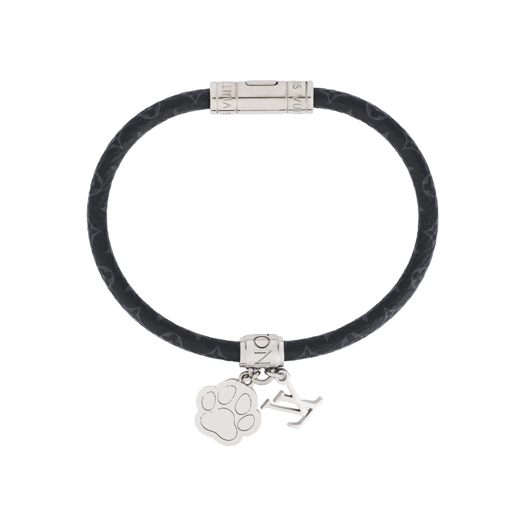 LOUIS VUITTON Spring 25 Monogram Canvas Bracelet Black Mens M8879D