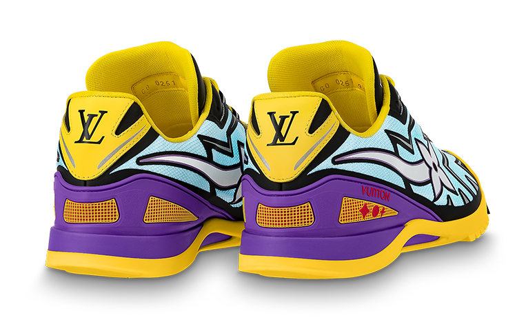 Lookbook Louis Vuitton Baskets Sprint ''Patchwork Bleu Jaune Violet'' 1A98Z4