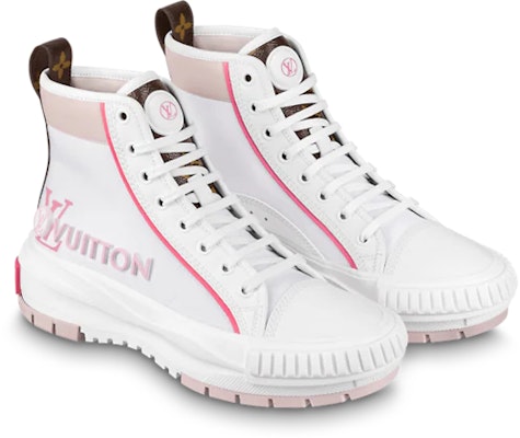 Sepatu Boot Louis Vuitton Squad 'Putih Merah Muda' 1AACV4 Lookbook Sepatu Boot Louis Vuitton Squad 'Putih Merah Muda' 1AACV4