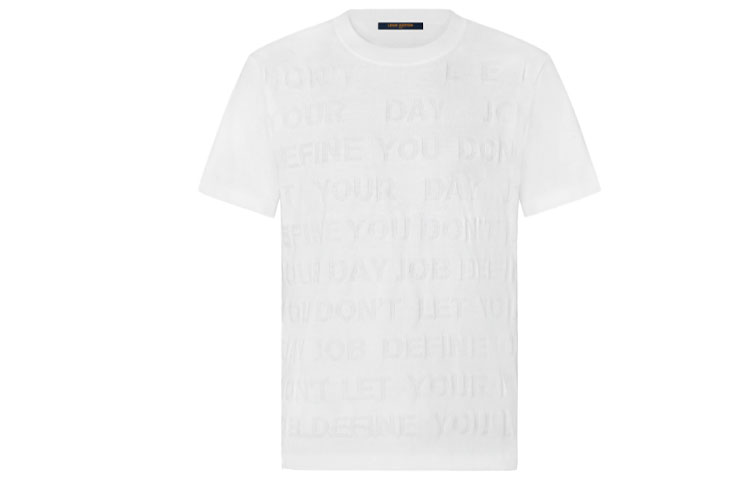 Order LOUIS VUITTON SS21 Kaos Pria Crewneck Logo 3D Putih. 1A8WW9