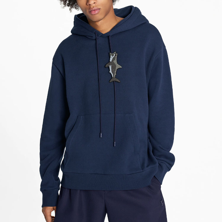 LOUIS VUITTON SS21 Beaded Shark Hoodie Blue . 1A8R2R 圖 3