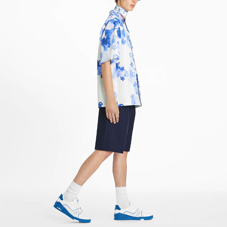LOUIS VUITTON SS21 Blue Ink Print Short Sleeve Shirt 1A8R0M 圖 4