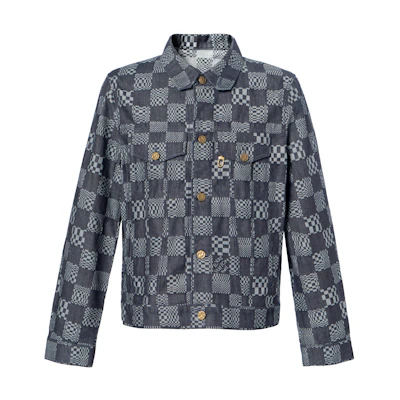 LOUIS VUITTON SS21 Checkerboard Denim Long Sleeve Jacket Black Menswear 1A8WBL
