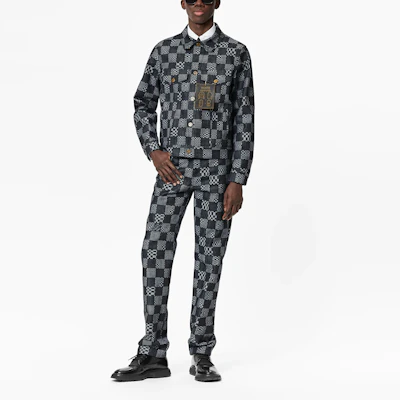 Chaqueta de Manga Larga Louis Vuitton SS21 Checkerboard Denim Negra para Hombre. 1A8WBL Lookbook Chaqueta de Manga Larga Louis Vuitton SS21 Checkerboard Denim Negra para Hombre. 1A8WBL