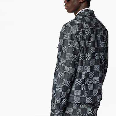 Chaqueta de Manga Larga Louis Vuitton SS21 Checkerboard Denim Negra para Hombre. 1A8WBL Details for Chaqueta de Manga Larga Louis Vuitton SS21 Checkerboard Denim Negra para Hombre. 1A8WBL