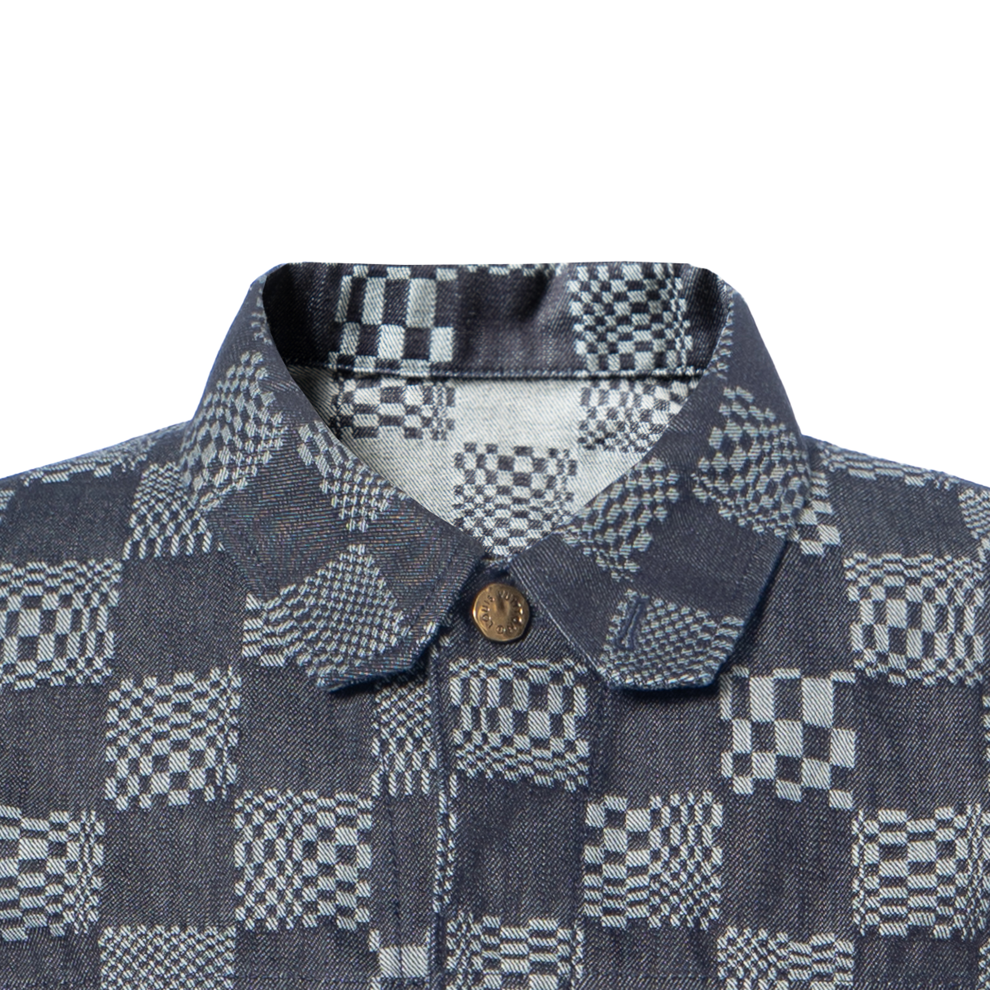 LOUIS VUITTON SS21 Checkerboard Denim Long Sleeve Jacket Black Menswear 1A8WBL 圖 7