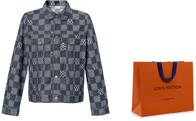 Chaqueta de Manga Larga Louis Vuitton SS21 Checkerboard Denim Negra para Hombre. 1A8WBL Cheap Chaqueta de Manga Larga Louis Vuitton SS21 Checkerboard Denim Negra para Hombre. 1A8WBL