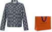 Cheap Chaqueta de Manga Larga Louis Vuitton SS21 Checkerboard Denim Negra para Hombre. 1A8WBL
