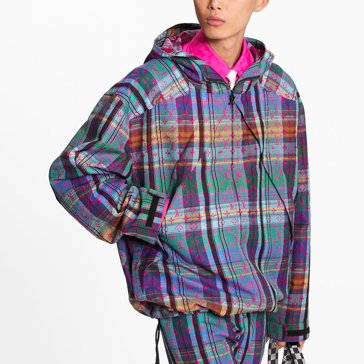 LOUIS VUITTON SS21 Checkered Parka Jacket in Purple 1A8PGN 圖 4
