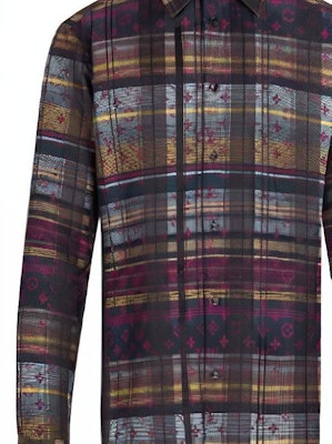 루이 비통 SS21 플로랄 체크 긴소매 셔츠 1A8PCC Sizing 루이 비통 SS21 플로랄 체크 긴소매 셔츠 1A8PCC