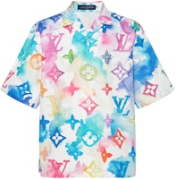 LOUIS VUITTON SS21 Ink Logo Print Classic Short Sleeve Shirt Floral 1A8QX8 LOUIS VUITTON SS21 Ink Logo Print Classic Short Sleeve Shirt Floral 1A8QX8