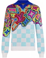 LOUIS VUITTON SS21 Logo Collar All-Over Knit Pullover Multicolor Sweater 1A8P4K LOUIS VUITTON SS21 Logo Collar All-Over Knit Pullover Multicolor Sweater 1A8P4K