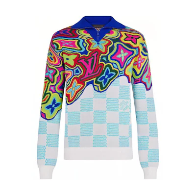 LOUIS VUITTON SS21 Logo Collar All-Over Knit Pullover Multicolor Sweater 1A8P4K