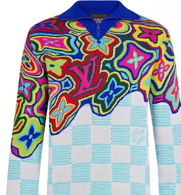 LOUIS VUITTON SS21 Suéter Multicolor con Logo y Cuello Tejido Por Completo 1A8P4K Details for LOUIS VUITTON SS21 Suéter Multicolor con Logo y Cuello Tejido Por Completo 1A8P4K