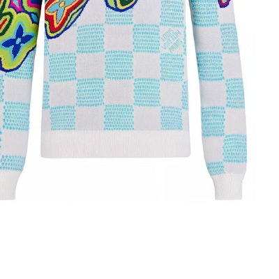 LOUIS VUITTON SS21 Suéter Multicolor con Logo y Cuello Tejido Por Completo 1A8P4K Sizing LOUIS VUITTON SS21 Suéter Multicolor con Logo y Cuello Tejido Por Completo 1A8P4K