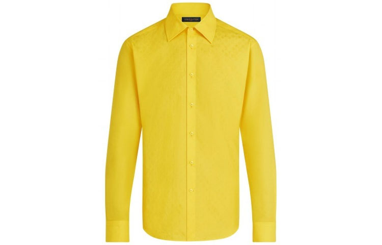 LOUIS VUITTON SS21 Monogram Pattern Yellow Long Sleeve Shirt Men 1A8PCQ