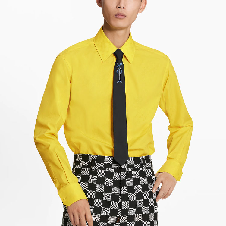 LOUIS VUITTON SS21 Monogram Pattern Yellow Long Sleeve Shirt Men 1A8PCQ 圖 3