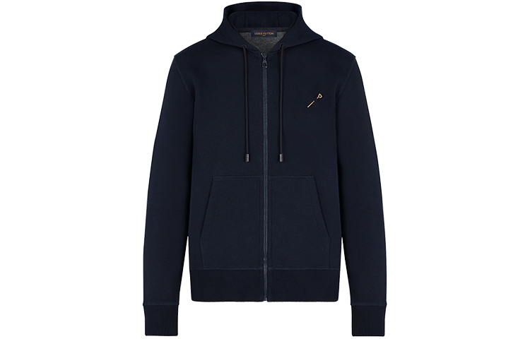 Louis Vuitton SS21 Monogram Zip-Up Reversible Travel Hoodie Men Navy Blue 1A8HAV