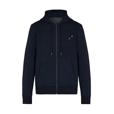 Louis Vuitton SS21 Monogram Zip-Up Reversible Travel Hoodie Men Navy Blue 1A8HAV