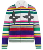 Louis Vuitton SS21 Multicolor Striped Velvet Jacket Floral Design 1A8PO9 Louis Vuitton SS21 Multicolor Striped Velvet Jacket Floral Design 1A8PO9
