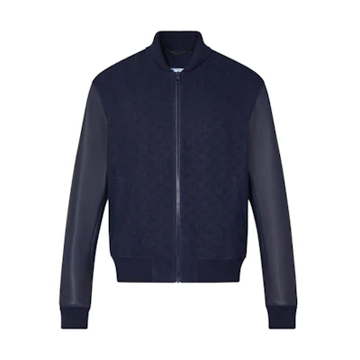 Louis Vuitton SS21 Printed Solid Color Zip Jacket Navy - Long Sleeve 1A8R1T