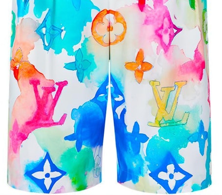 루이비통 SS21 타이다이 로고 프린트 캐주얼 쇼츠 멀티컬러 남성용. 1A8QZD Cheap 루이비통 SS21 타이다이 로고 프린트 캐주얼 쇼츠 멀티컬러 남성용. 1A8QZD