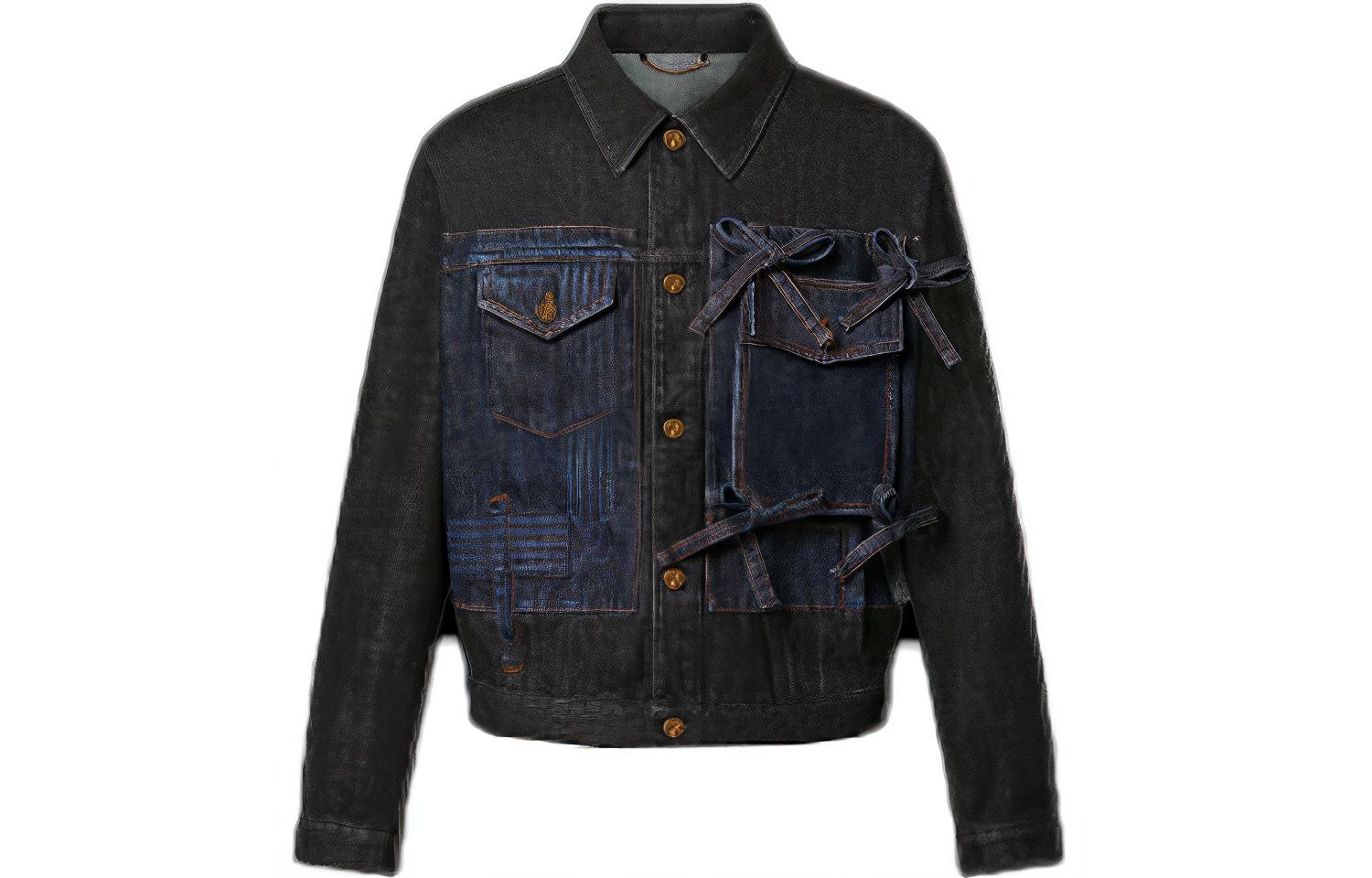 Order 路易威登 SS22 黑色拼接蝴蝶结牛仔夹克 1AA4NT