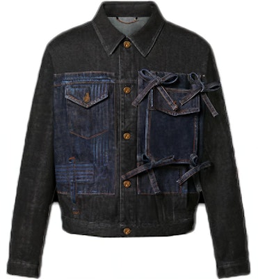 路易威登 SS22 黑色拼接蝴蝶结牛仔夹克 1AA4NT Order 路易威登 SS22 黑色拼接蝴蝶结牛仔夹克 1AA4NT
