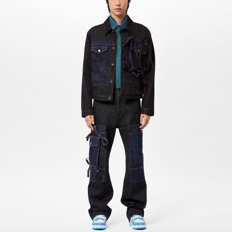 Lookbook 路易威登 SS22 黑色拼接蝴蝶结牛仔夹克 1AA4NT