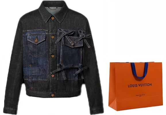 路易威登 SS22 黑色拼接蝴蝶结牛仔夹克 1AA4NT 1