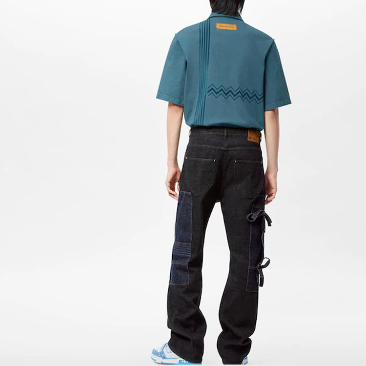 Lookbook LOUIS VUITTON SS22  Black Distressed Bowknot Denim Jeans. 1AA4NL