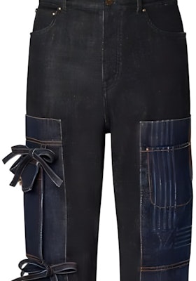 LOUIS VUITTON SS22 Black Distressed Bowknot Denim Jeans. 1AA4NL Shop LOUIS VUITTON SS22 Black Distressed Bowknot Denim Jeans. 1AA4NL