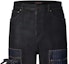 Sizing LOUIS VUITTON SS22 Black Distressed Bowknot Denim Jeans. 1AA4NL