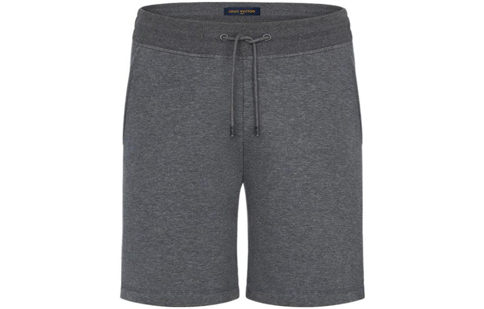 LOUIS VUITTON SS22  Gray Solid Color Reversible Casual Shorts with Belt. 1A7XNW