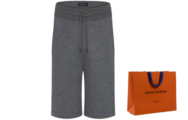 Cheap LOUIS VUITTON SS22 Celana Pendek Reversible Abu-abu dengan Sabuk Kasual. 1A7XNW
