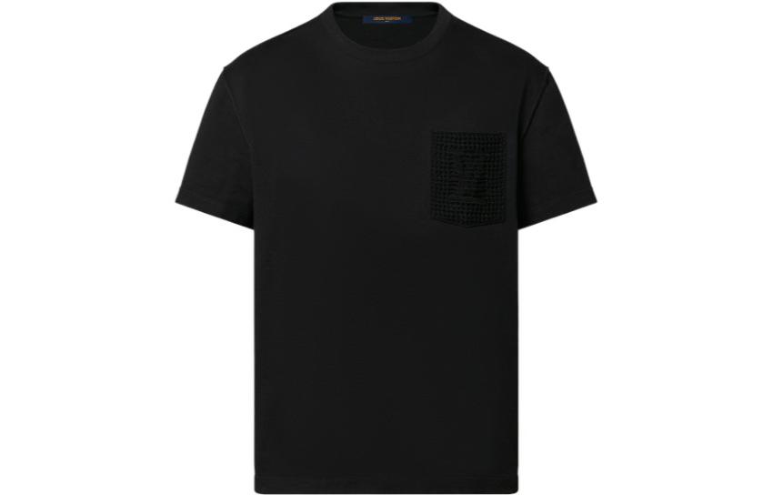 Order LOUIS VUITTON SS22 男士黑色短袖套頭圓領T恤 1AA4TA