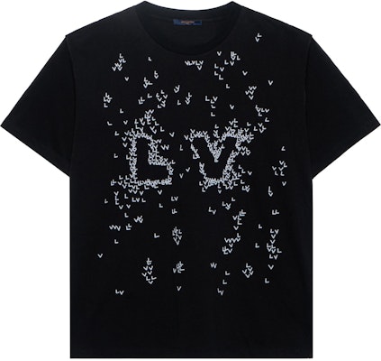 LOUIS VUITTON SS22 Black Embroidered Logo Crewneck Short Sleeve Tee 1AA53Y Buy LOUIS VUITTON SS22 Black Embroidered Logo Crewneck Short Sleeve Tee 1AA53Y