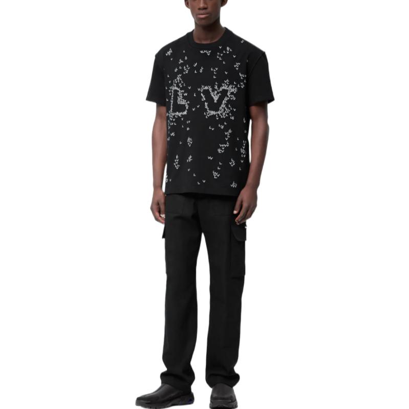 Purchase LOUIS VUITTON SS22 Black Embroidered Logo Crewneck Short Sleeve  Tee 1AA53Y