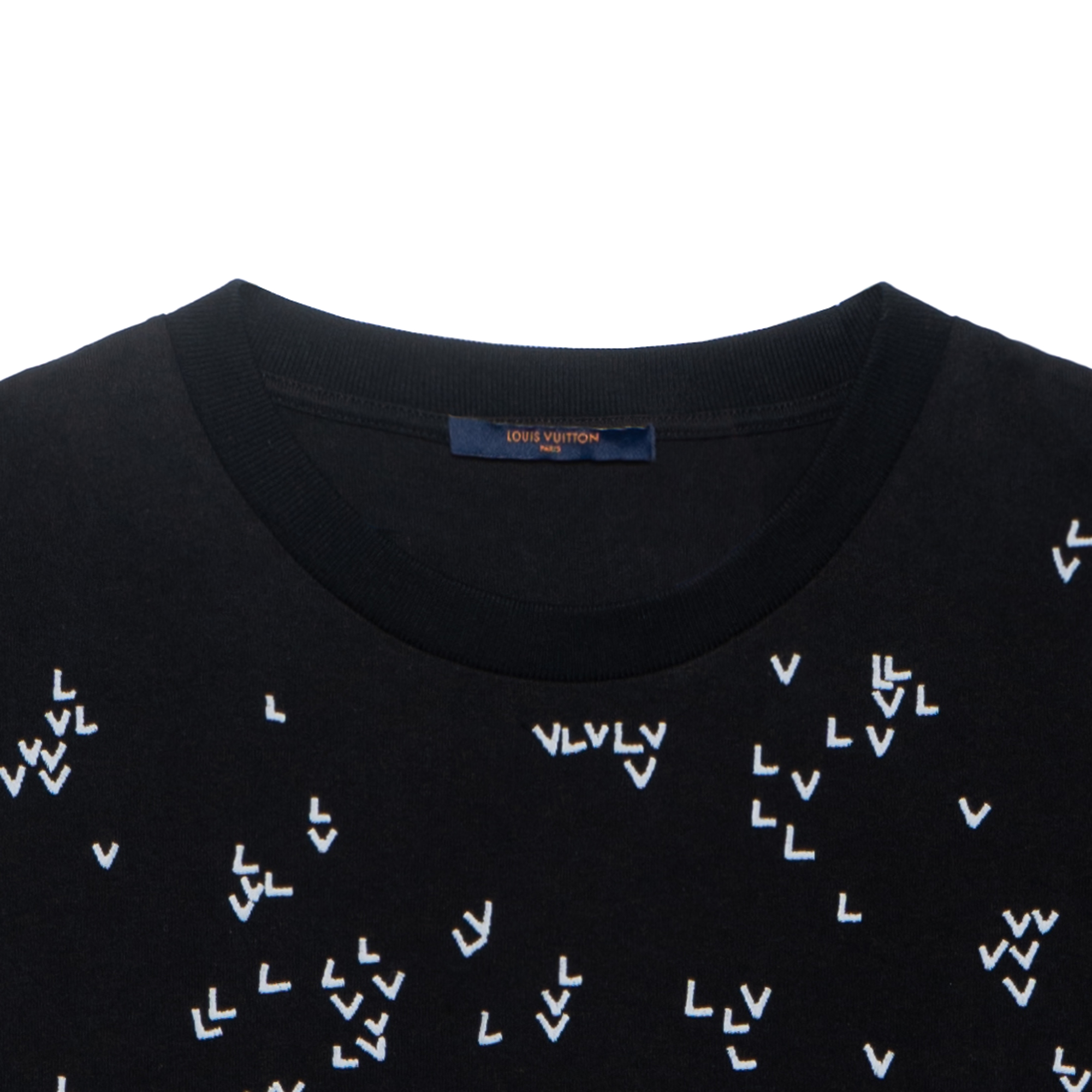 Details for LOUIS VUITTON SS22 Black Embroidered Logo Crewneck Short Sleeve  Tee 1AA53Y