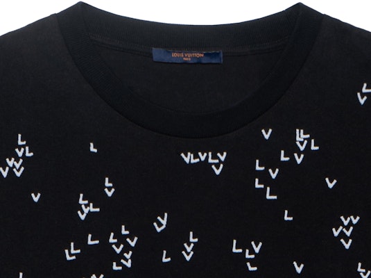 LOUIS VUITTON SS22 Black Embroidered Logo Crewneck Short Sleeve Tee 1AA53Y Details for LOUIS VUITTON SS22 Black Embroidered Logo Crewneck Short Sleeve Tee 1AA53Y