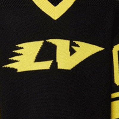 LOUIS VUITTON SS22 Hitam Jacquard Garis Logo V-Neck Sweater. 1A9TAX Details for LOUIS VUITTON SS22 Hitam Jacquard Garis Logo V-Neck Sweater. 1A9TAX