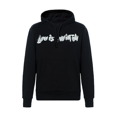 LOUIS VUITTON SS22 Black Monogram Logo Print Long Sleeve Hoodie . 1A9SVU