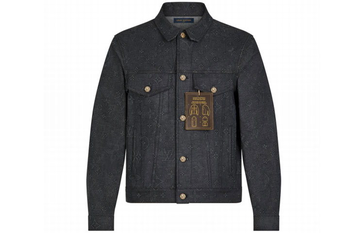 LOUIS VUITTON SS22 Black Printed Long-Sleeve Button-Up Jacket 1A8X8F 圖 2