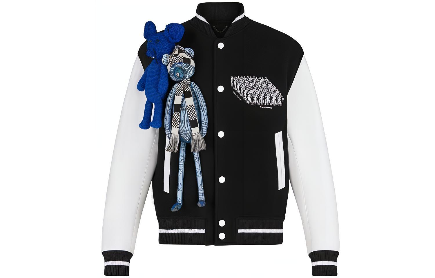 LOUIS VUITTON SS22 Black Teddy Baseball Collar Jacket Men 1A8PMK 圖 2