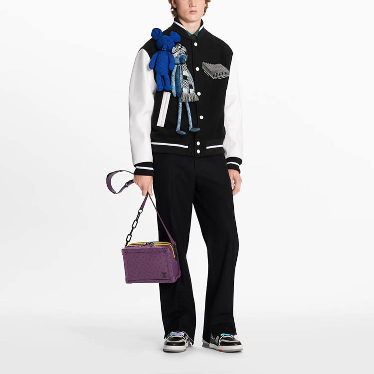 LOUIS VUITTON SS22 Black Teddy Baseball Collar Jacket Men 1A8PMK 圖 3